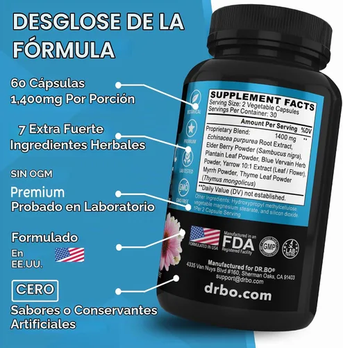 Vista 8 de Suplementos de drenaje linfático - Apoyo linfático Productos de limpieza total a base de hierbas con equinácea Suplemento de apoyo del sistema