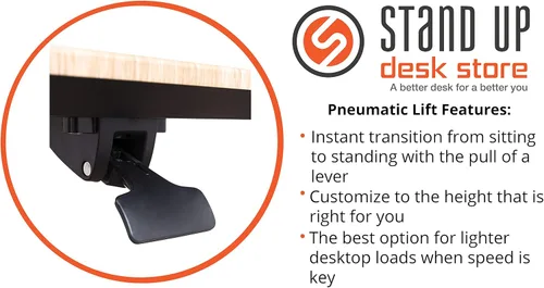 Vista 7 de Stand Up Desk Store - Carrito de escritorio neumático, de altura ajustable, con ruedas para computadora portátil, de pie
