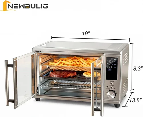 Vista 3 de NEWBULIG Combo de horno tostador inteligente de 30 cuartos de galón, horno freidora de aire 13 en 1 de doble puerta, control de temperatura de 0-450