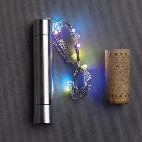 Vista 3 de Primitives by Kathy Tapón para botella de vino con pilas, luces LED parpadeantes, cuerda de 58 pulgadas, multicolor