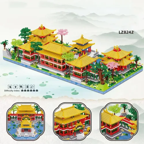 Vista 2 de Chinese Architecture - Juego de microbloques de construcción de 4951 piezas, juego de micro construcción de palacio de verano antiguo
