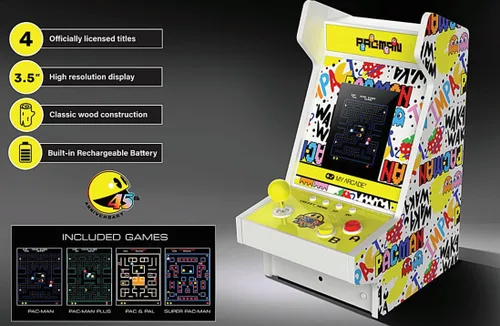 Vista 6 de My Arcade Pac-Man 45th Anniversary Mighty Player: Consola Pac-Man 45 aniversario, juegos retro, salas de encimera, marquesina iluminada, 4