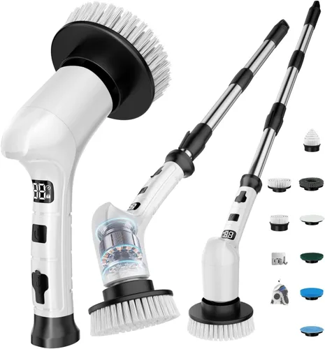 Limpiador eléctrico giratorio para limpiar el baño, limpiador de ducha eléctrico inalámbrico - Cepillo de limpieza eléctrico para limpieza de