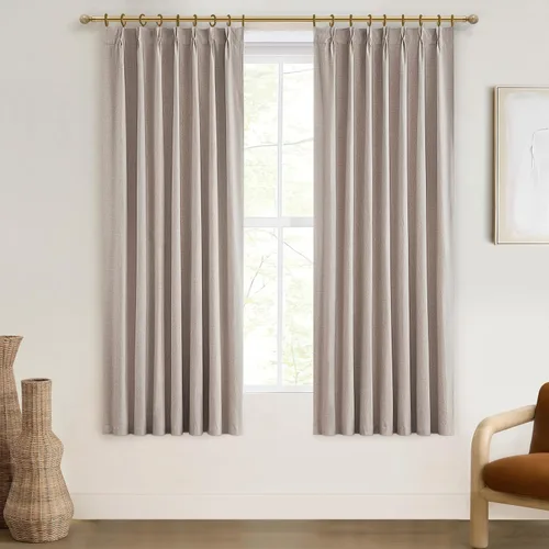 Vista 29 de Cortinas y Drapeados Modernos con Pliegues Pellizco Rosa Bebé de 84 Pulgadas de Largo, Juego de 2 Paneles para Sala de Estar, Cortina de Ventana