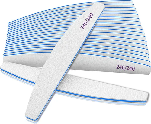 Vista 11 de BLESWIN Lima de uñas de grano 100/100, 25 piezas profesional de doble cara, herramienta gruesa reutilizable y lavable para uñas acrílicas y de gel