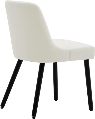 Vista 16 de MINCETA Silla de comedor, Morden Silla de cocina tapizada con patas de madera, juego de 2, PU en marrón