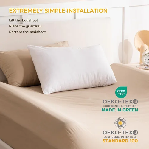 Vista 3 de Protectores de riel de cama para niños pequeños con almohadilla, protector de parachoques plegable de espuma con almohadillas dobles