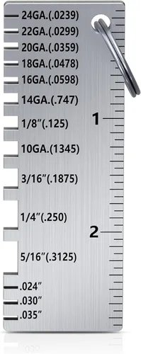 Vista 10 de ZeeDix Calibrador de hoja de cable redondo de doble cara estándar - Herramienta de medición de alambre de metal de acero inoxidable Herramienta
