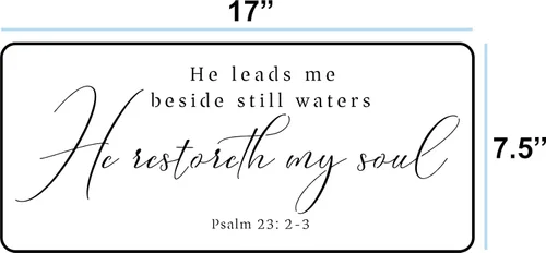 Vista 4 de He Leads Me Beside Still Waters - Kit de plantillas de versículo bíblico, plantilla reutilizable, arte de pared de las Escrituras, letrero de sala