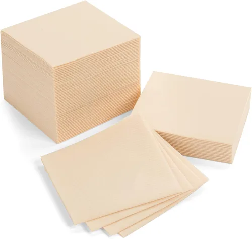 Vista 26 de AH AMERICAN HOMESTEAD Servilletas de cóctel de papel, servilletas desechables similares al lino, 4.75 x 4.75 pulgadas, servilletas cuadradas a