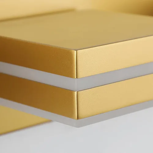 Vista 3 de SineRise Lámparas LED modernas para tocador de baño (3 luces, 24 pulgadas), accesorios de iluminación de pared de acrílico moderno dorado mate sobre