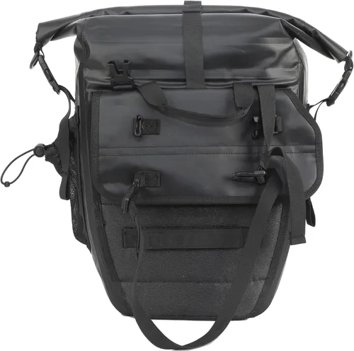 Vista 4 de Alforjas de bicicleta impermeables – 50 L bolsas de sillín para bicicletas – Bolsa de bicicleta para comestibles, laptop (negro, 1 par)