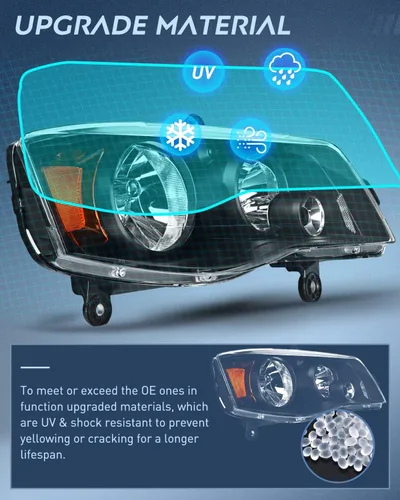 Vista 5 de Nilight Conjunto de faros delanteros para 2011 2012 2013 2014 2015 2016 2017 2018 2019 Dodge Grand Caravan 2008-2016 Chrysler Town & Country