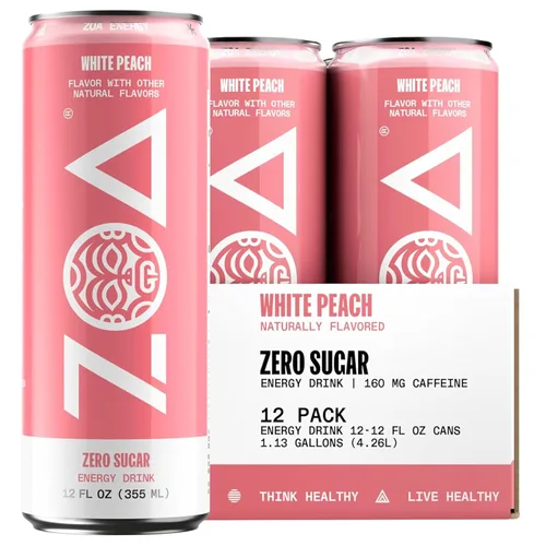 Vista 24 de ZOA Zero Sugar Energy Drinks - Tropical Punch Fórmula energética saludable con cafeína natural, vitamina C diaria, vitaminas B esenciales, sin