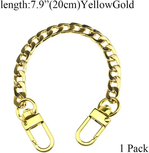 Vista 5 de HAHIYO Mini Pochette - Correa de cadena delgada y ancha de 0.276 in para LV de longitud de 7.9 pulgadas de grosor, oro amarillo brillante