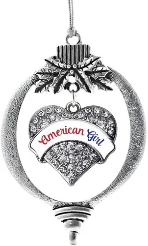 Vista 58 de Inspired Silver Adornos festivos de dije de corazón pave de plata con circonitas cúbicas