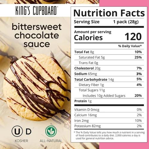 Vista 2 de King's Cupboard Salsa de chocolate agridulce, la salsa de dulce de azúcar caliente perfecta para cubrir helados y postres, llovizna de café