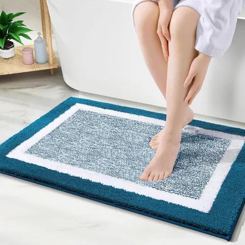 Vista 93 de OLANLY Alfombra de baño de microfibra extrasuave y absorbente, antideslizante, lavable a máquina, de secado rápido, adecuada para suelo de baño