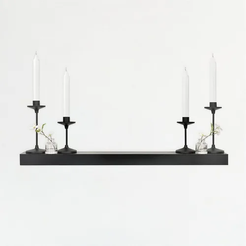 Vista 20 de MCS Estante flotante, estante de madera para decoración de habitación, negro, 12 x 8 pulgadas, juego de 2