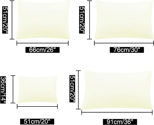 Vista 6 de uxcell Paquete de 2 fundas de almohada de microfibra suave serie 1800 con cremallera de viaje (14 x 20 pulgadas), color crema