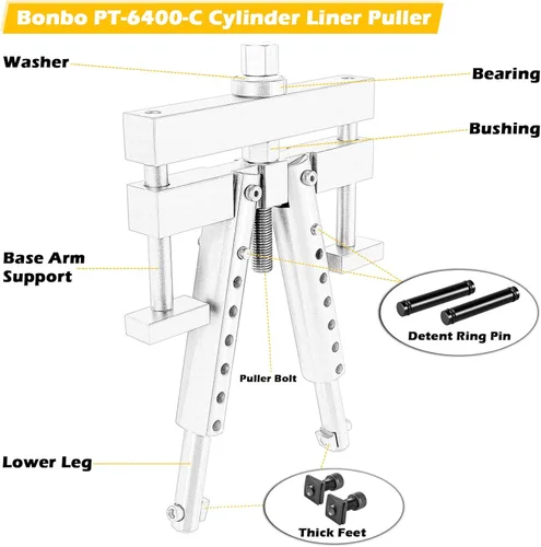Vista 5 de Conjunto universal de extractor de líneas de cilindros – Heavy Duty Diesel Engine Cylinder Liner Extractor usado para Mack Cummins CAT