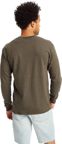 Vista 2 de Hanes Beefy-T Henley - Manga larga