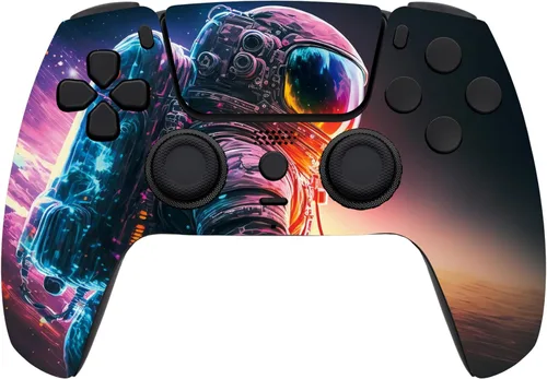 Vista 7 de Custom Wireless Controller Compatible with PS5 - Multiple Designs Available (Abstract Fusion)