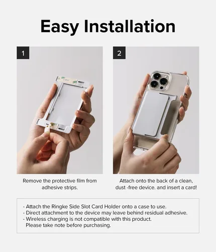Vista 9 de Ringke Tarjetero con ranura lateral para teléfono, tarjetero para mujeres, hombres, tarjetas de crédito de identificación, compatible con iPhone