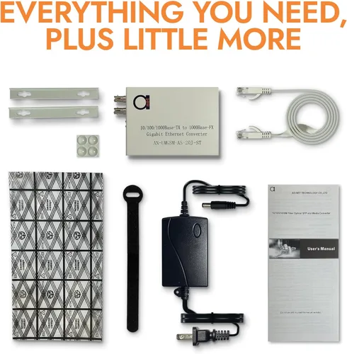 Vista 2 de Convertidor de medios de fibra ST Gigabit monomodo - Módulo de fibra integrado 12.4 mi (12.42 millas) ST - a UTP Cat5e Cat6 10/100/1000 RJ-45 - Auto