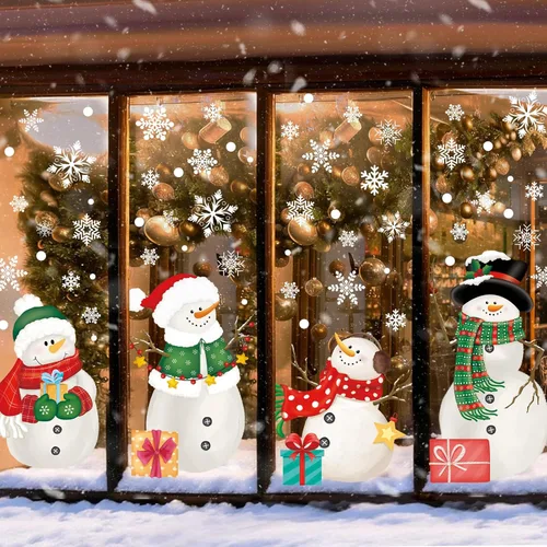 Vista 12 de Adhesivos navideños y calcomanías de Navidad para decoración de ventanas