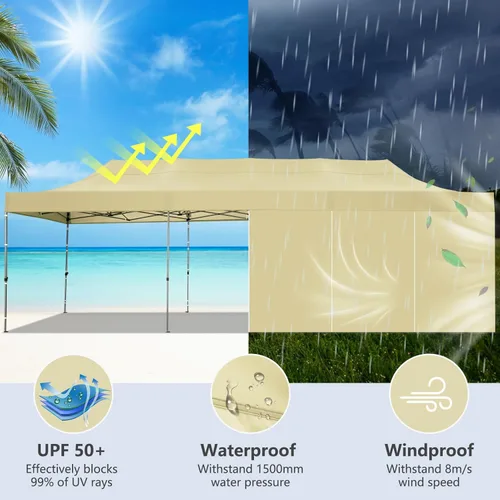 Vista 3 de COBIZI 10x30 Toldo emergente resistente con 8 paredes laterales, fácil de montar, para eventos comerciales al aire libre, toldo para bodas 100%