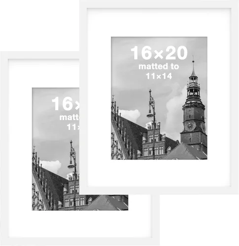 Vista 18 de FrameWorks Marcos de fotos clásicos de madera de 5 x 7 a 4 x 6 con vidrio templado, color negro, paquete de 2