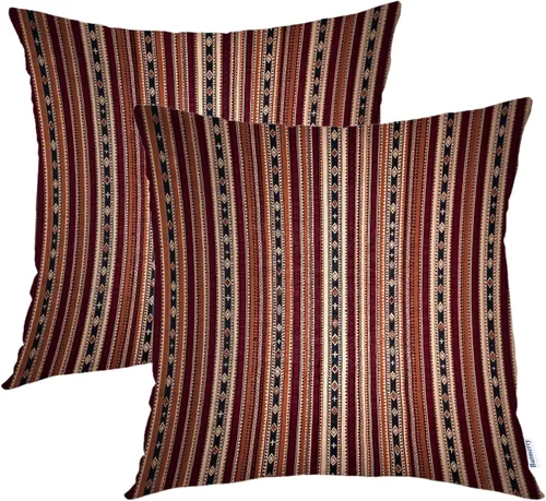 Vista 48 de Batmerry Autumn Maple Forest Throw Pillow Covers, Wooden Chair Houses Yellow Leaves Decorative Pillow Covers Digital Printing Blended Fabric for