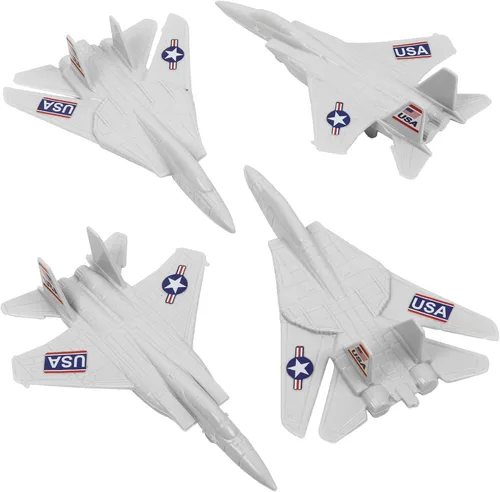 Vista 10 de TimMee Aviones de Combate de Plástico Army Men - 4 Aviones Azules Fabricados en Estados Unidos