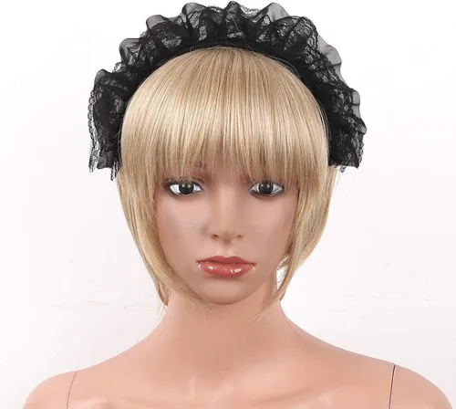 Vista 2 de YiZYiF - Diadema gótica de encaje con volantes accesorio para el pelo para mujeres y niñas