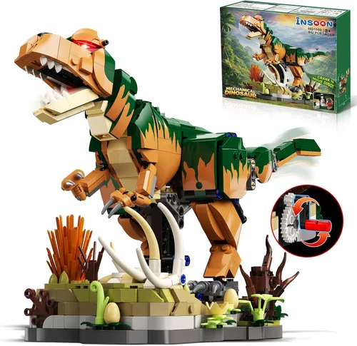INSOON Juego de construcción de dinosaurios mecánicos, juguete STEM para