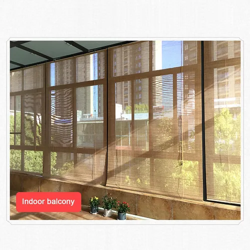 Vista 2 de KDDEON Persianas enrollables con filtro de luz romana natural, ventana enrollable de bambú para privacidad de partición, 60%, persianas enrollables