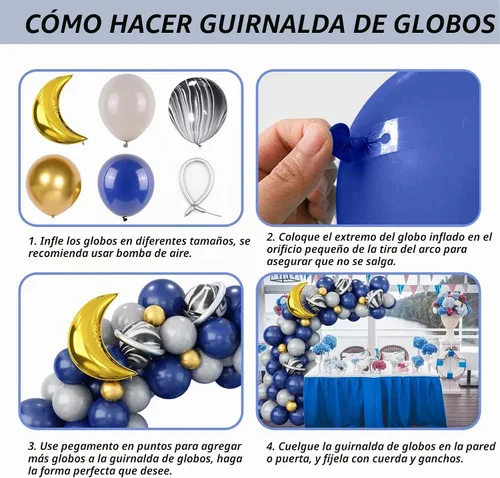 Vista 6 de Kit de arco de guirnalda de globos coloridos, globos surtidos de arcoíris, globos de látex de confeti multicolor, rosa intenso, pavo real, azul