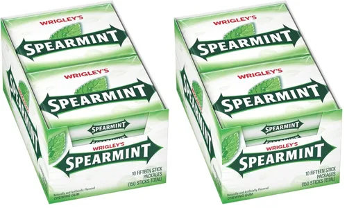 Vista 9 de Spearmint WRIGLEY'S - Goma de mascar, 15 unidades (paquete de 10)