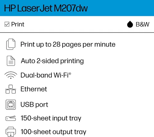Vista 3 de HP LaserJet M207dw Monocromo Impresora láser Dúplex