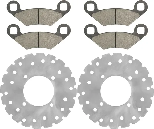 Vista 6 de Caltric Disco de freno delantero izquierdo derecho con pastilla compatible con Polaris Scrambler 500 2x4 4x4 01-09