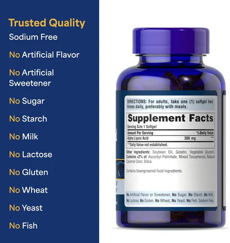 Vista 6 de Puritan's Pride - Ácido alfa lipoico de 300 mg, apoya la salud antioxidante, 120