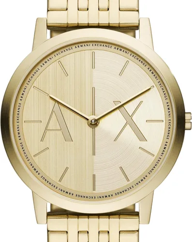 Vista 6 de Armani Exchange Reloj de pulsera de acero inoxidable con dos manecillas en tono dorado para hombre (Modelo AX2871), Oro