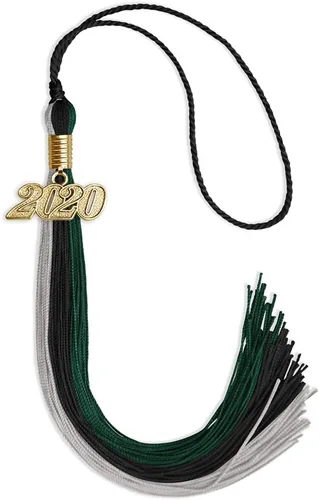 Vista 133 de Endea - Borla de graduación de triple color con gota de fecha dorada (negro/dorado/granate, 2020)