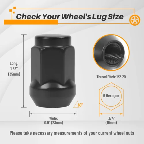 Vista 2 de MIKKUPPA 20 tuercas de llanta 1/2-20 – Reemplazo para Ford Explorer 1991-2018, Ranger 1990-2012, rueda Mustang 1964-2014 del mercado de accesorios