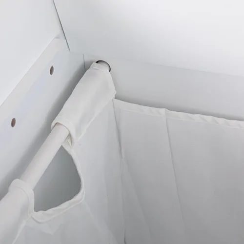 Vista 8 de Household Essentials Asiento de gabinete de canasta de carga individual, color blanco