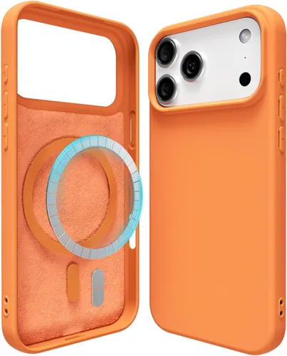 Vista 38 de oakxco Funda de silicona para iPhone 12 Pro Max, magnética, compatible con carga inalámbrica Magsafe, cubierta protectora de goma suave y delgada