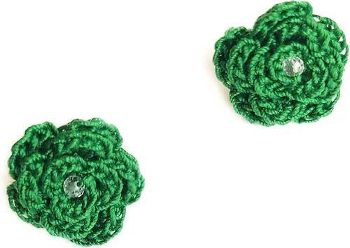 Vista 12 de Aretes de rosa para mujer, aretes de flor de moda con cristal de cuarzo transparente