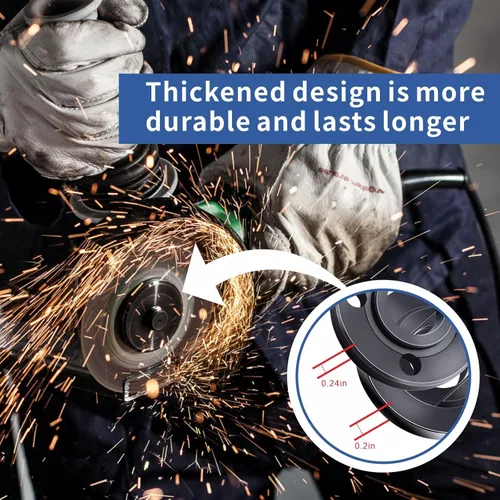 Vista 3 de 7 piezas de kit de llave de tuerca para amoladora angular, llave de tuerca de amoladora angular, 5/8-11 brida de metal con tuerca de bloqueo