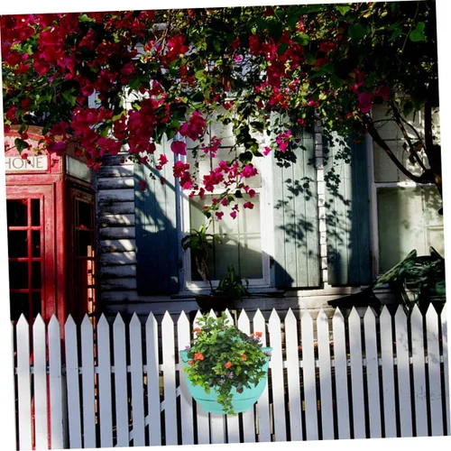 Vista 6 de Maceta de plástico para colgar en la pared de media ronda para jardinera decorativa de pared